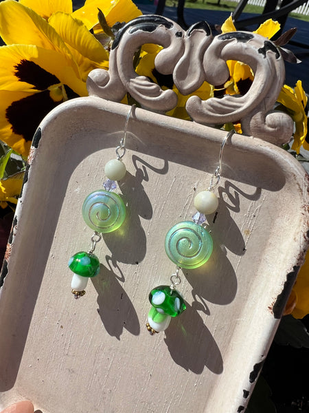 Green Mushy Dangles