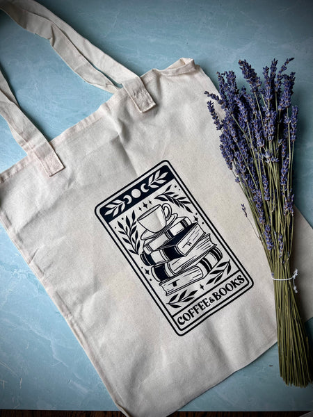 Books and Coffee Canvas Tote