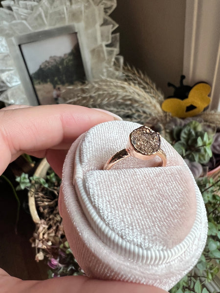 Rose Gold Plated Druzy Ring 5