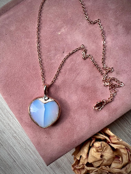 Rose Gold Opalite Heart (Cracked)