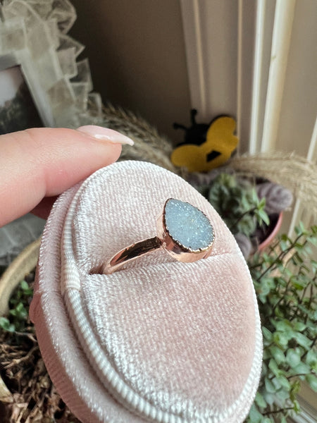 Rose Gold Plated Druzy Ring 7
