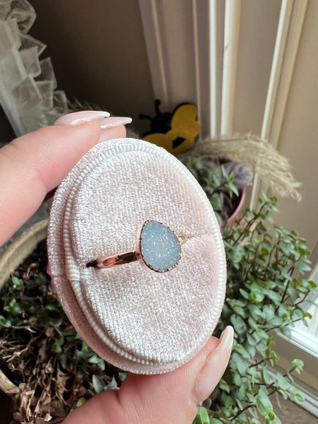 Rose Gold Plated Druzy Ring 7