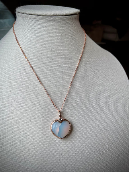 Rose Gold Opalite Heart (Cracked)