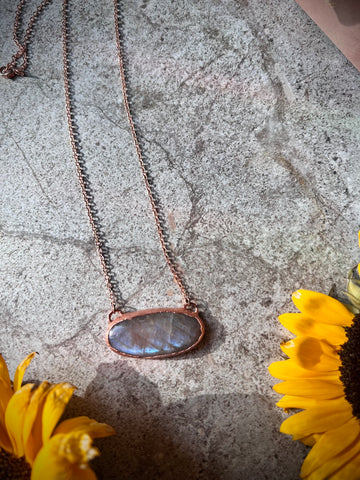 Sunstone In Moonstone Necklace