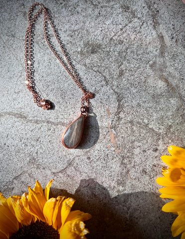 Sunstone In Moonstone Necklace